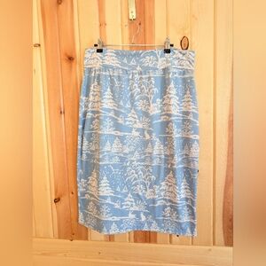 Nuggles Women's L Blue and White Patterned Tee Skirt T-skirt